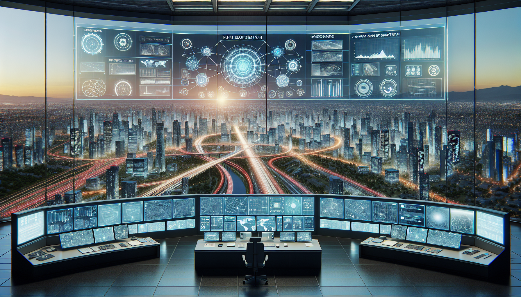 디지털 사무 공간에서 인간 작업자가 AI가 생성한 초안을 최종 검토하고 창의적인 판단을 내리는 '인간-AI 협업 아키텍처'를 시각화한 그래픽 이미지